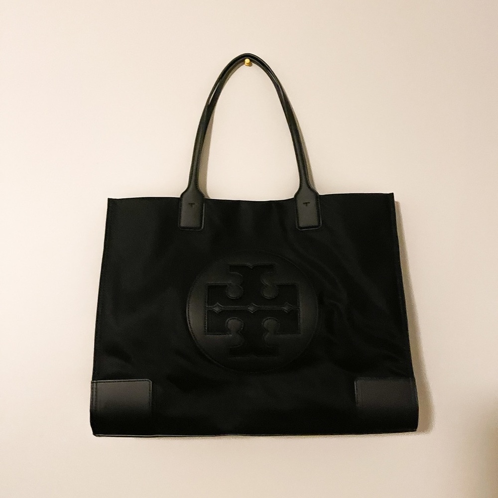Tory Burch Black Ella Tote - Picture 1 of 5